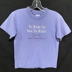 Gildan Activewear Horse riding t-shirt. Youth Medium